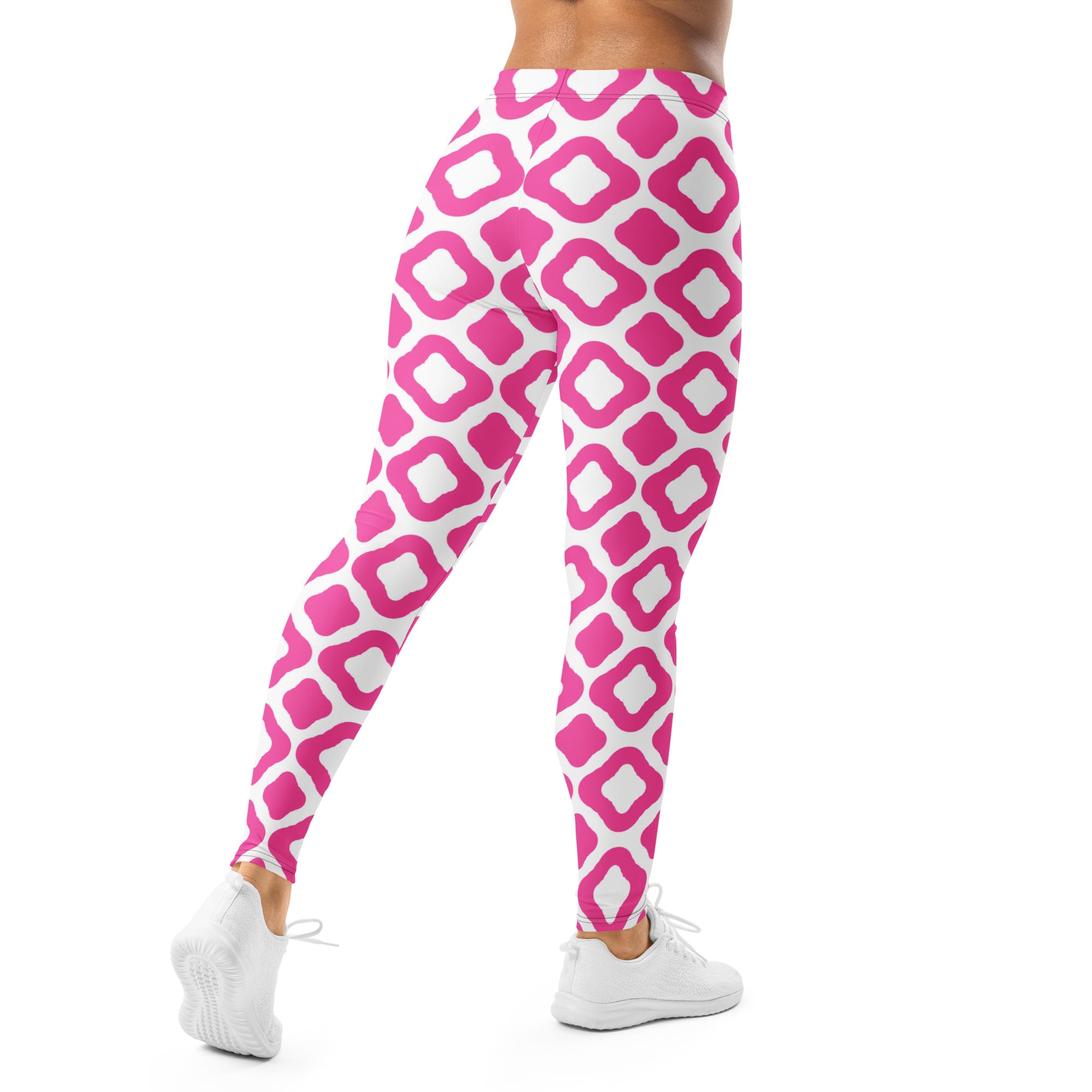 Sweet Pink Lozenges Pattern Leggings