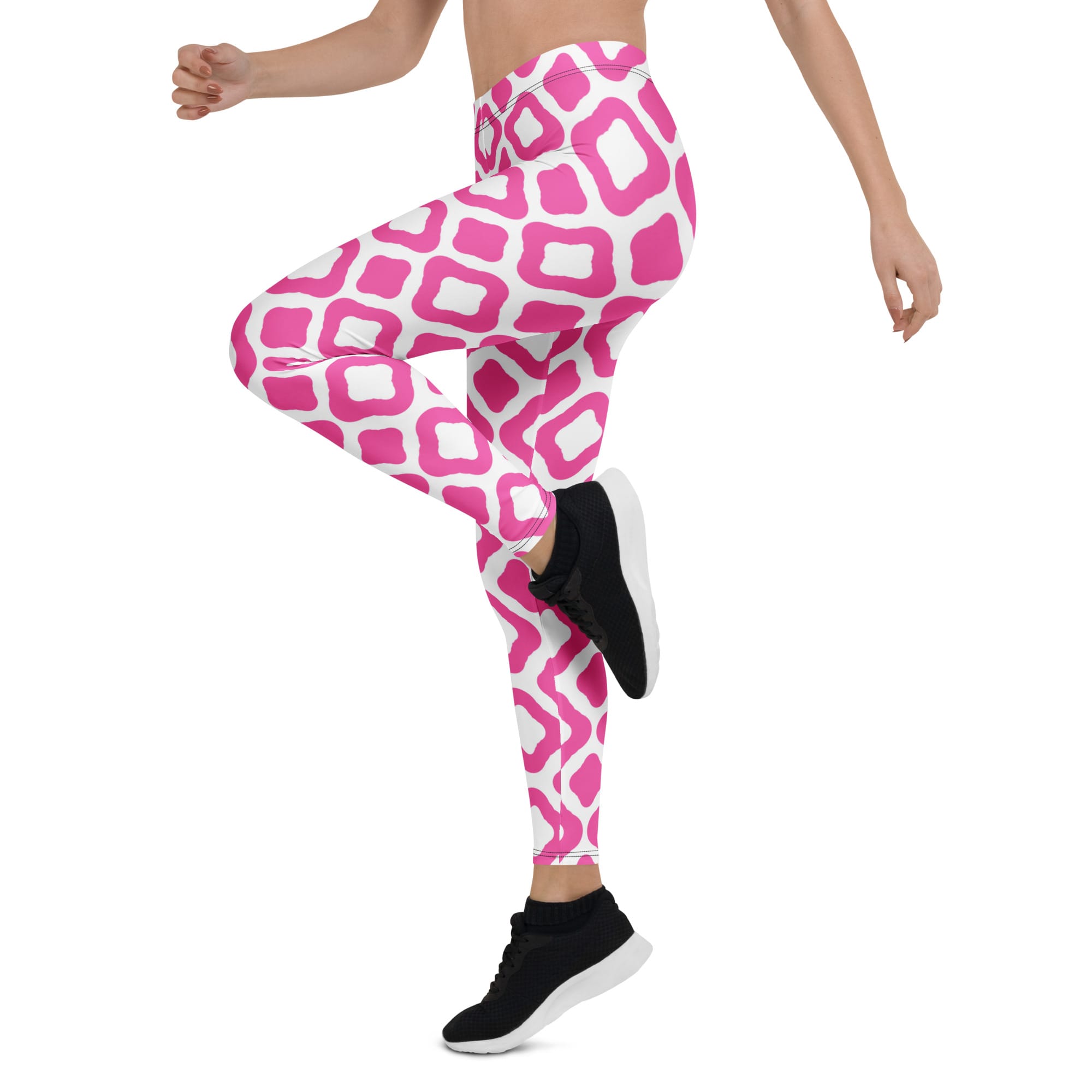 Sweet Pink Lozenges Pattern Leggings