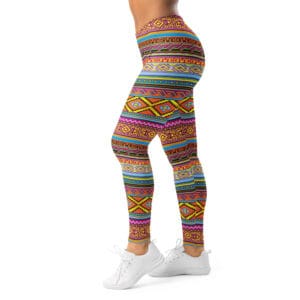 Vibrant Colored African Tribal Seamless Pattern Leggings