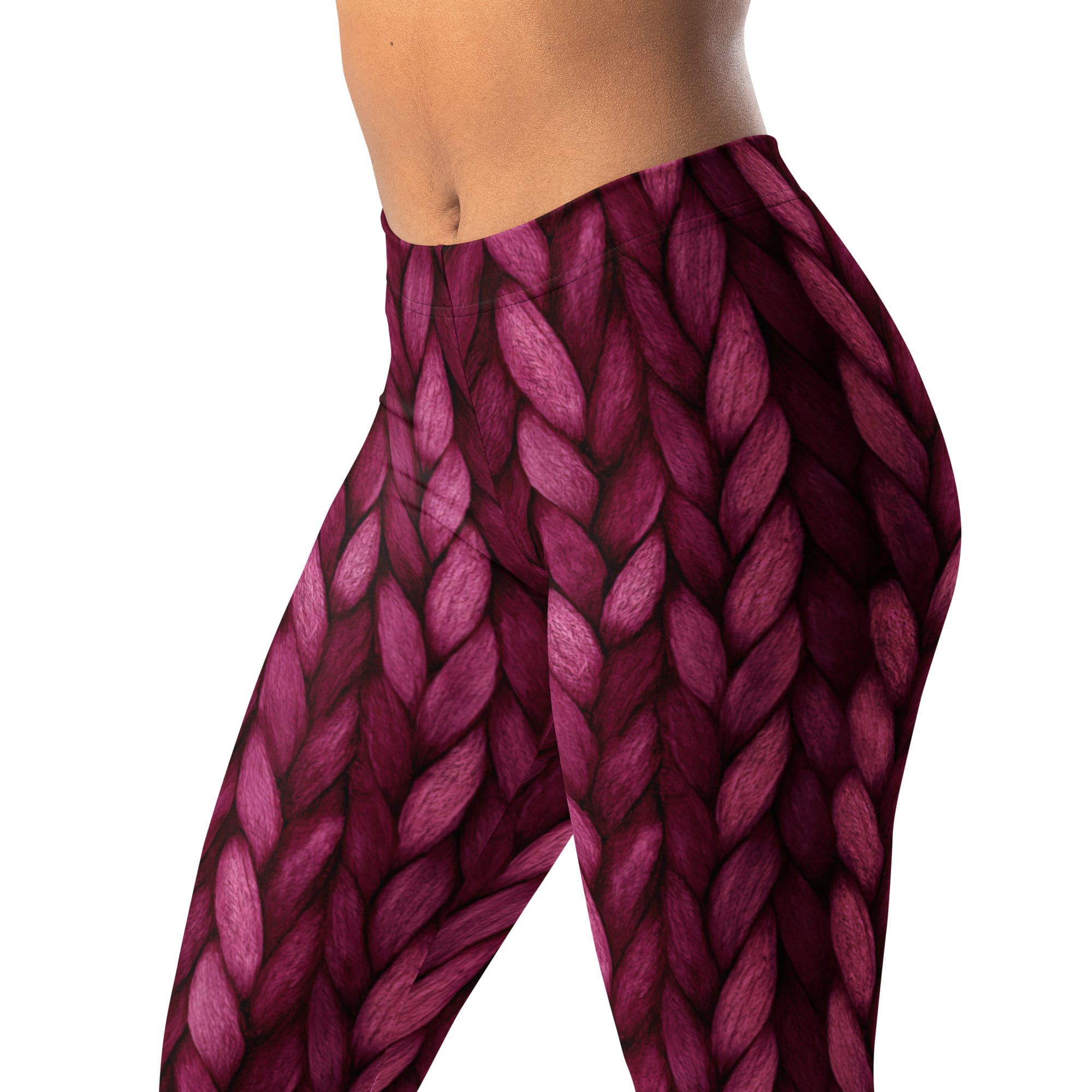 leggings med lilla fletninger – dristigt tribalinspireret design til kvinder