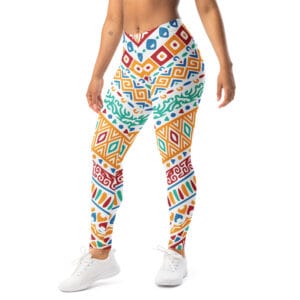 Vibrant Colored Tribal Design Leggings