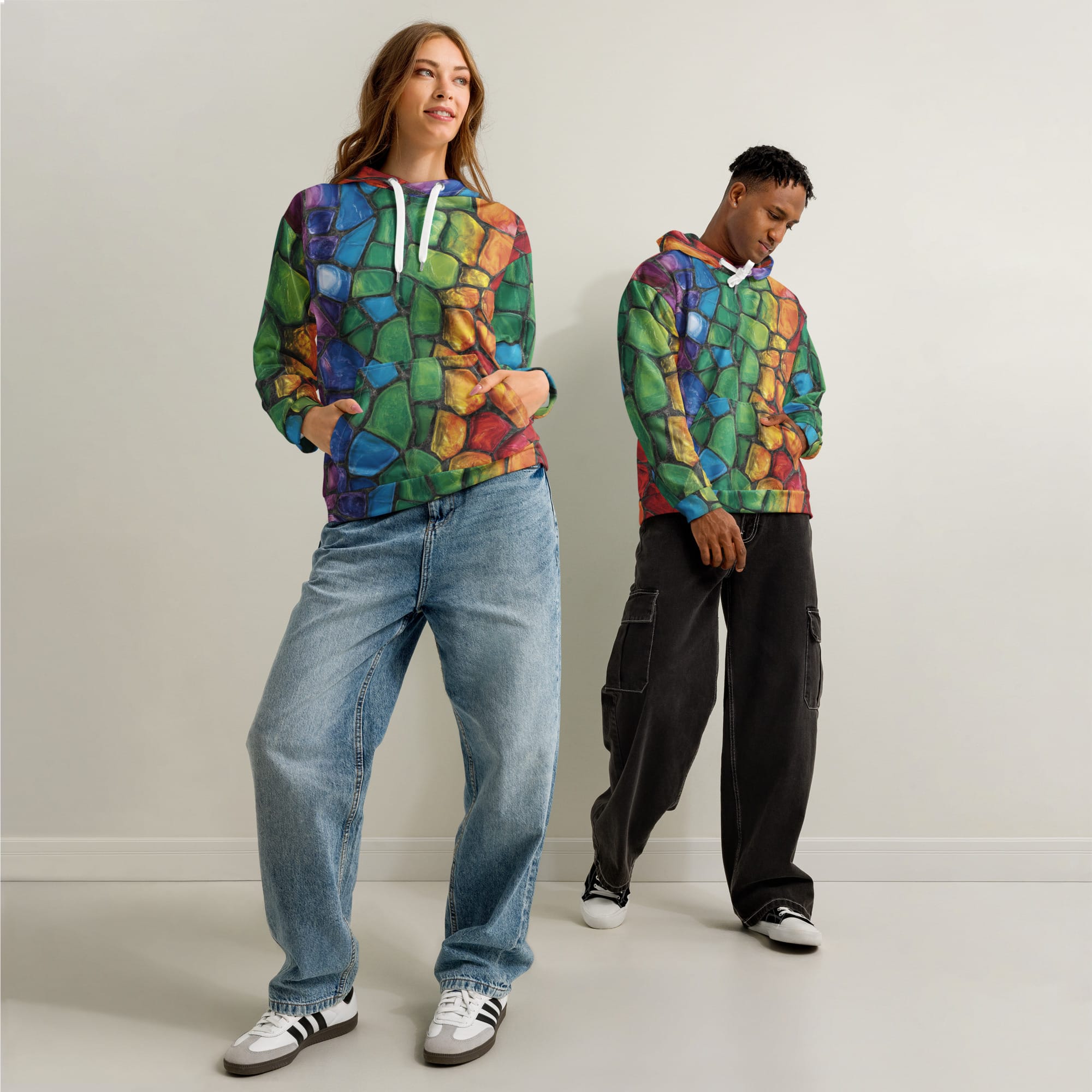 all over print unisex cotton hoodie white front 693cb93d375eb