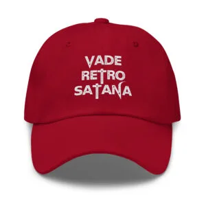 Vade Retro Satana bestickte Papamütze