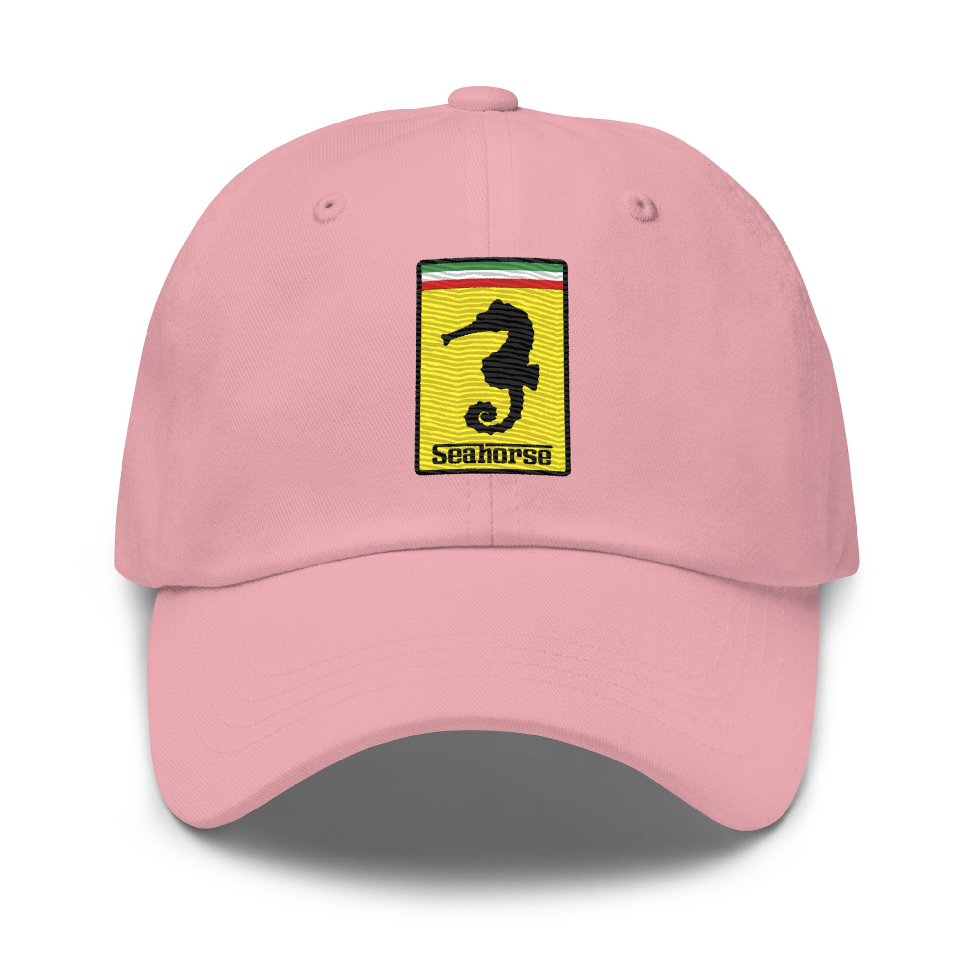 funny ferrari seahorse logo embroidered dad hat – premium unisex baseball cap