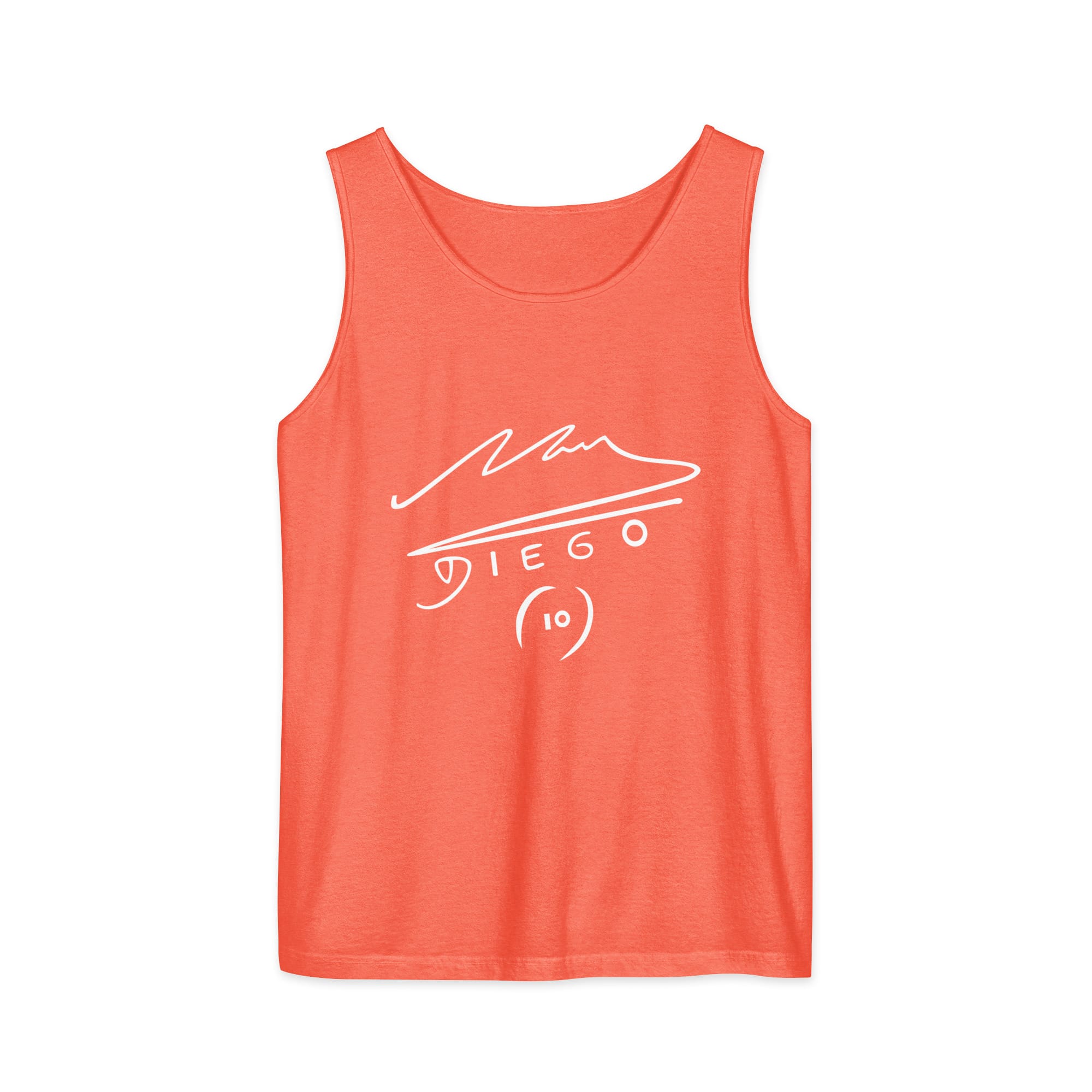 Maradona Signature Tank Top - Neon Red Orange, 2XL