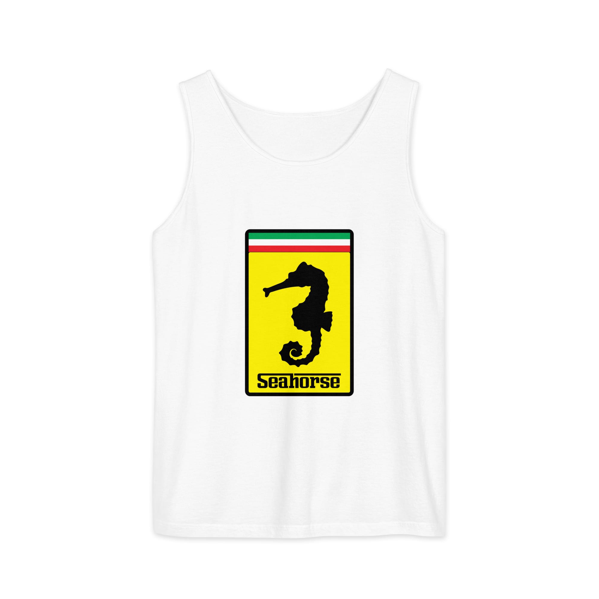 Sjov Ferrari Søhest Logo Tanktop - Hvid, XL