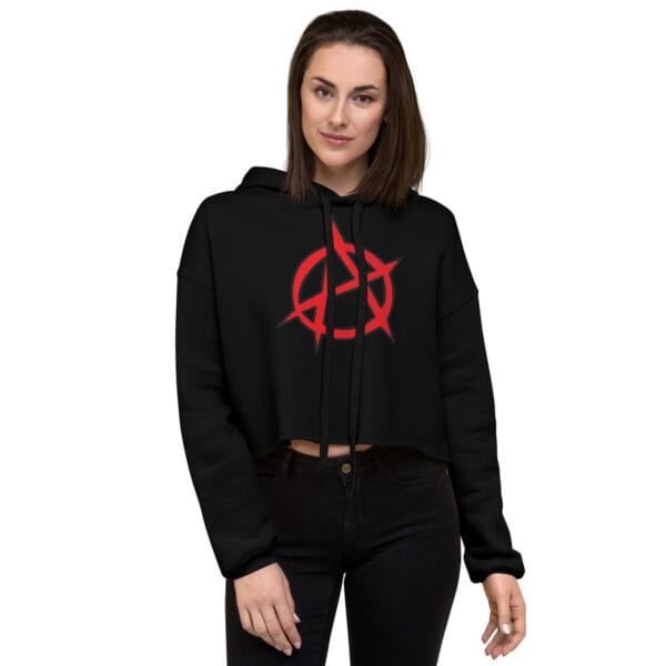 Anarchy Symbol Cropped Hoodie