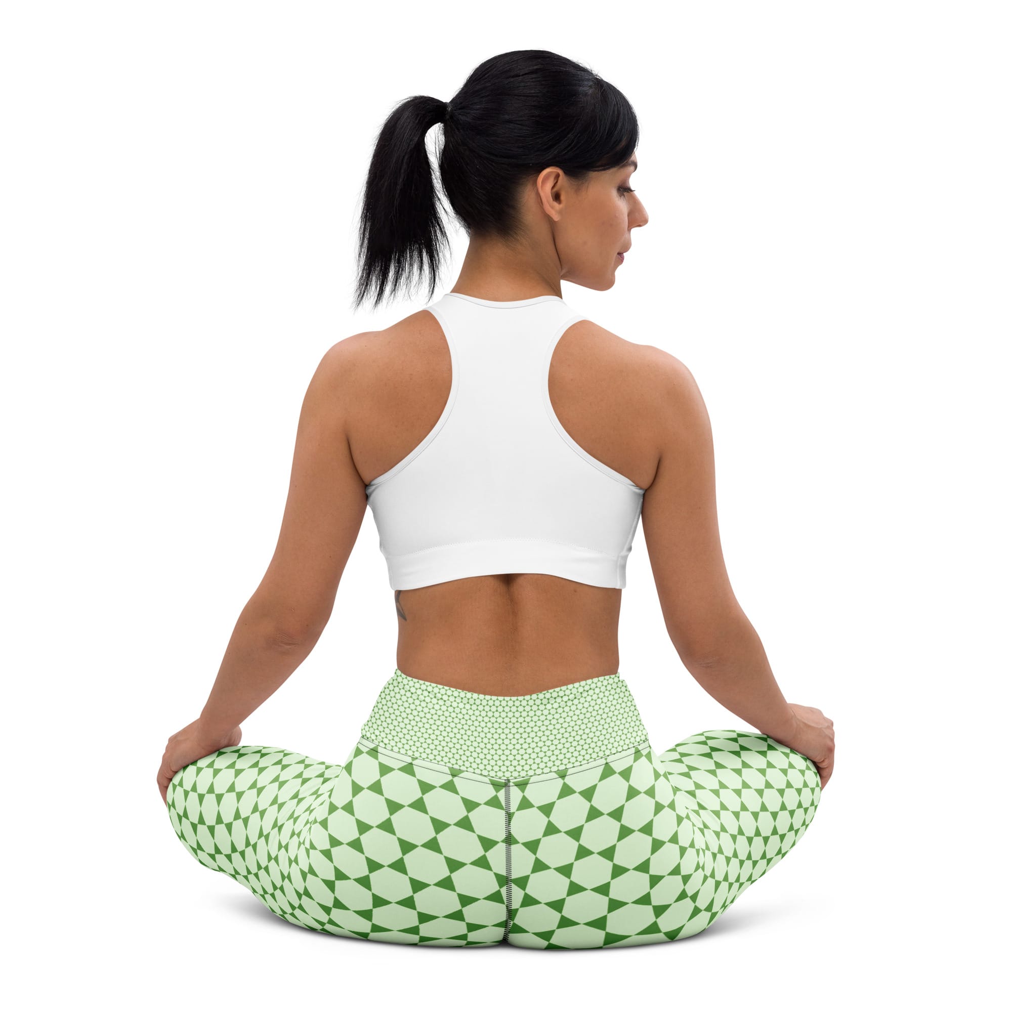 Elegant Green Pattern Yoga Legging - Stylish & Comfortable