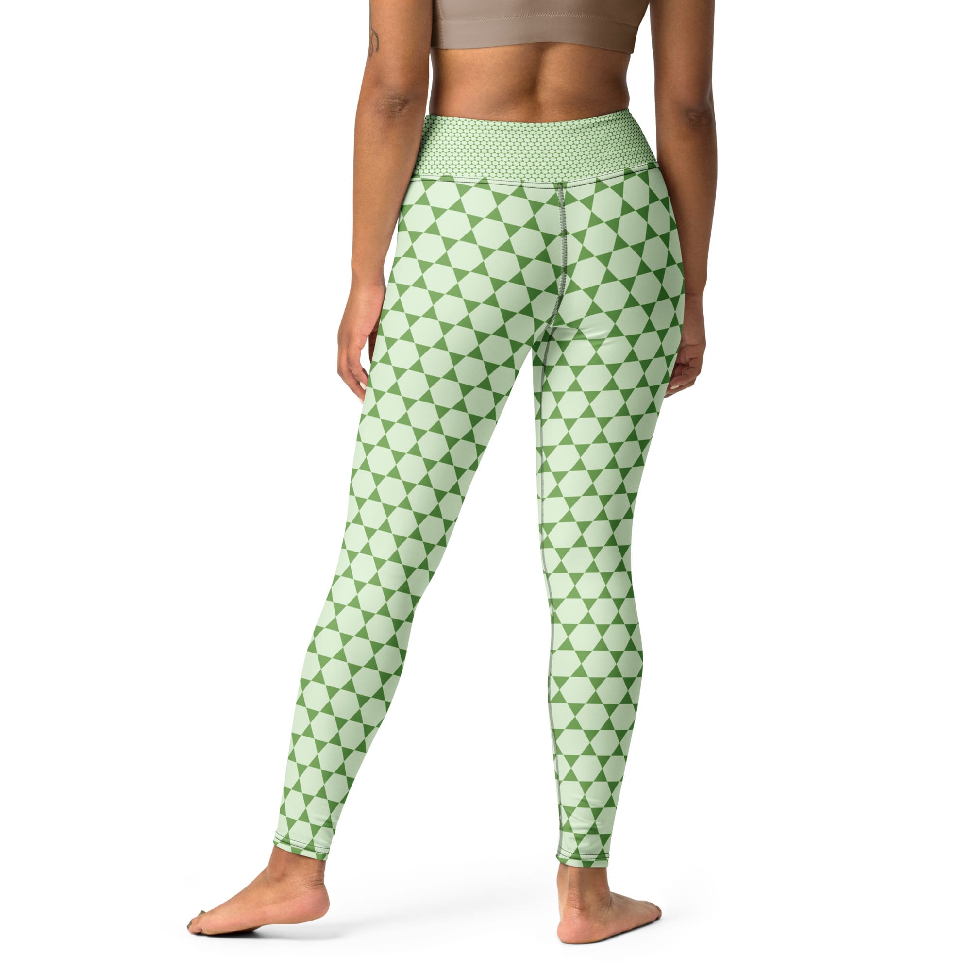 Elegant Green Pattern Yoga Legging - Stylish & Comfortable