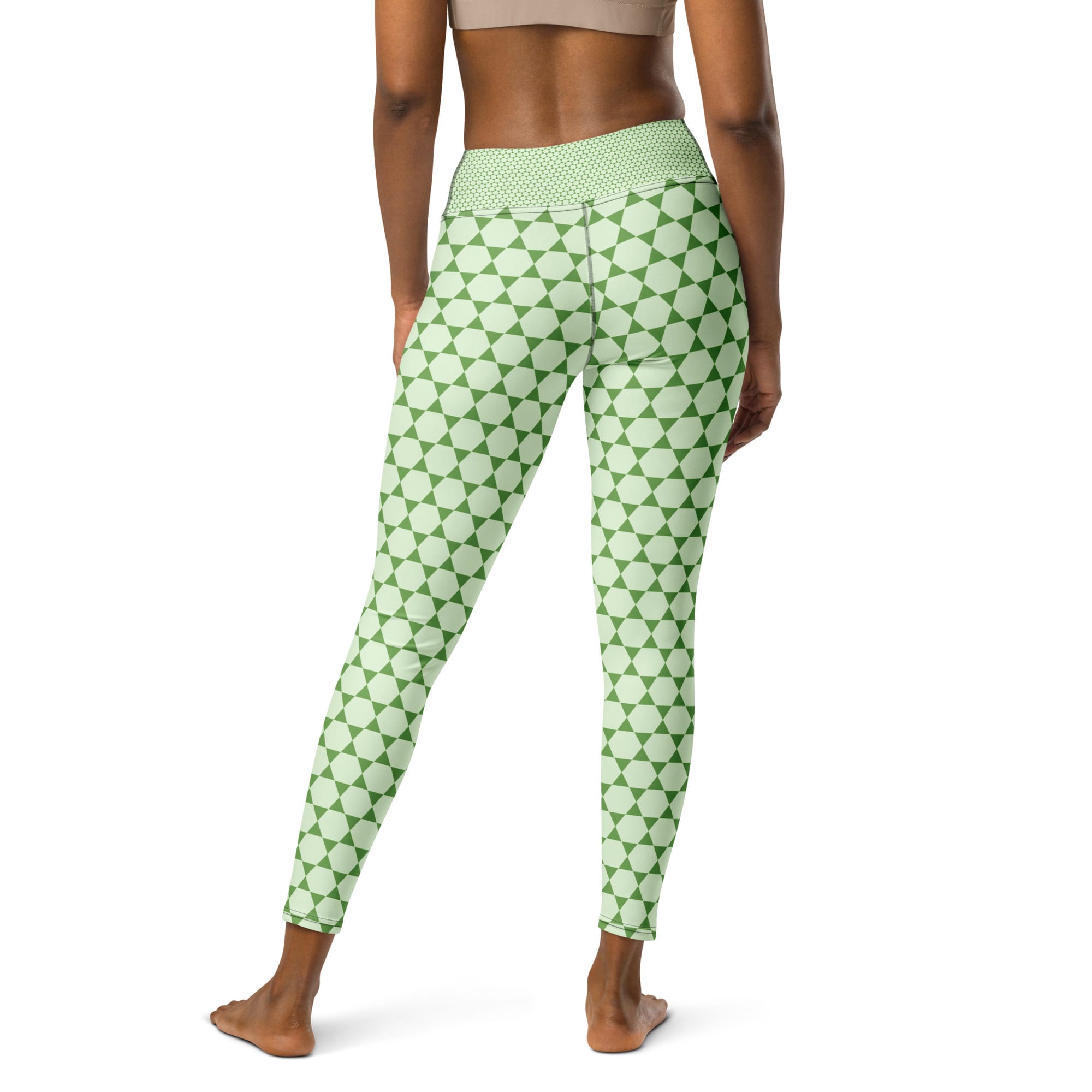 Elegant Green Pattern Yoga Legging - Stylish & Comfortable