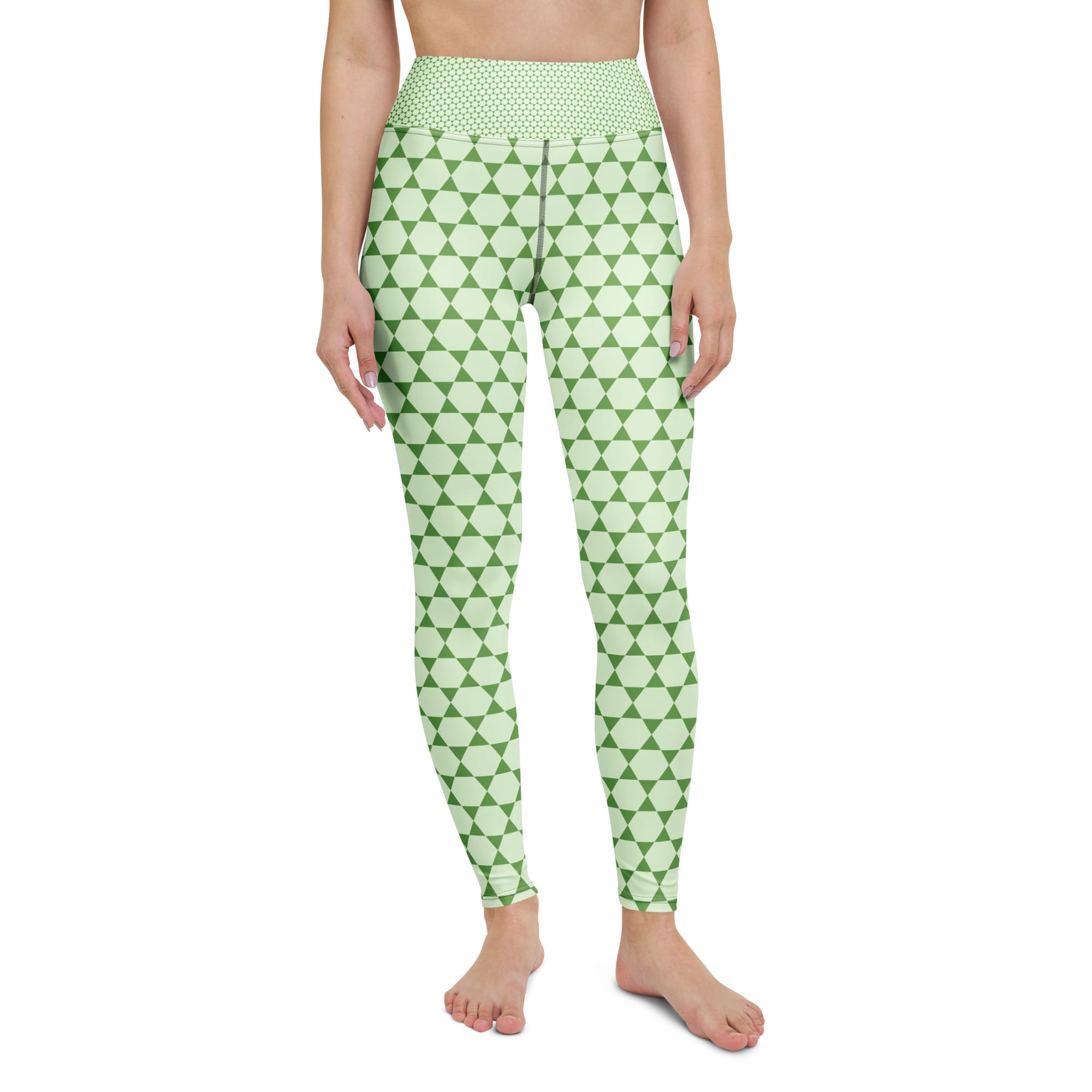 Elegant Green Pattern Yoga Legging - Stylish & Comfortable