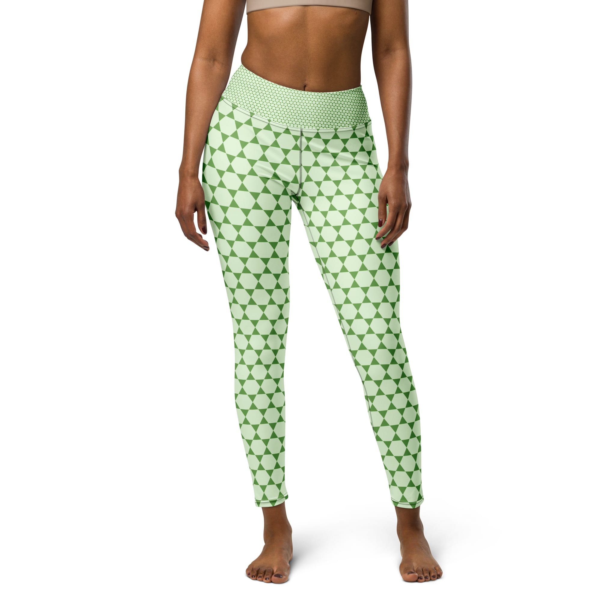 Elegant Green Pattern Yoga Legging - Stylish & Comfortable