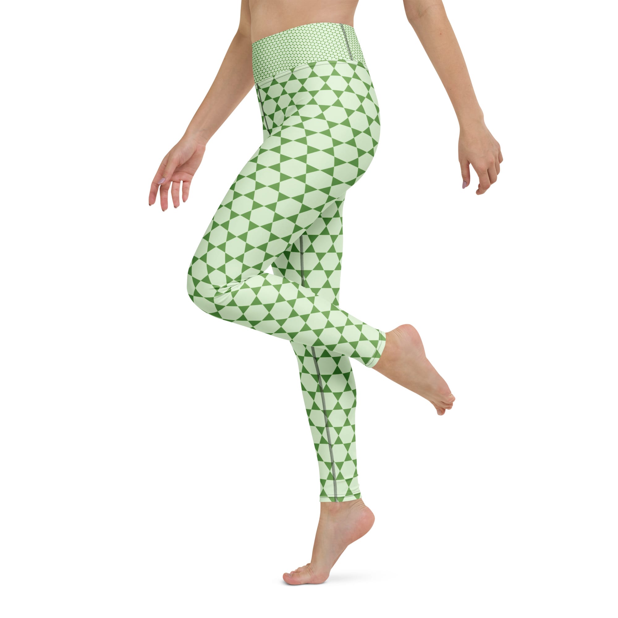 Elegant Green Pattern Yoga Legging - Stylish & Comfortable