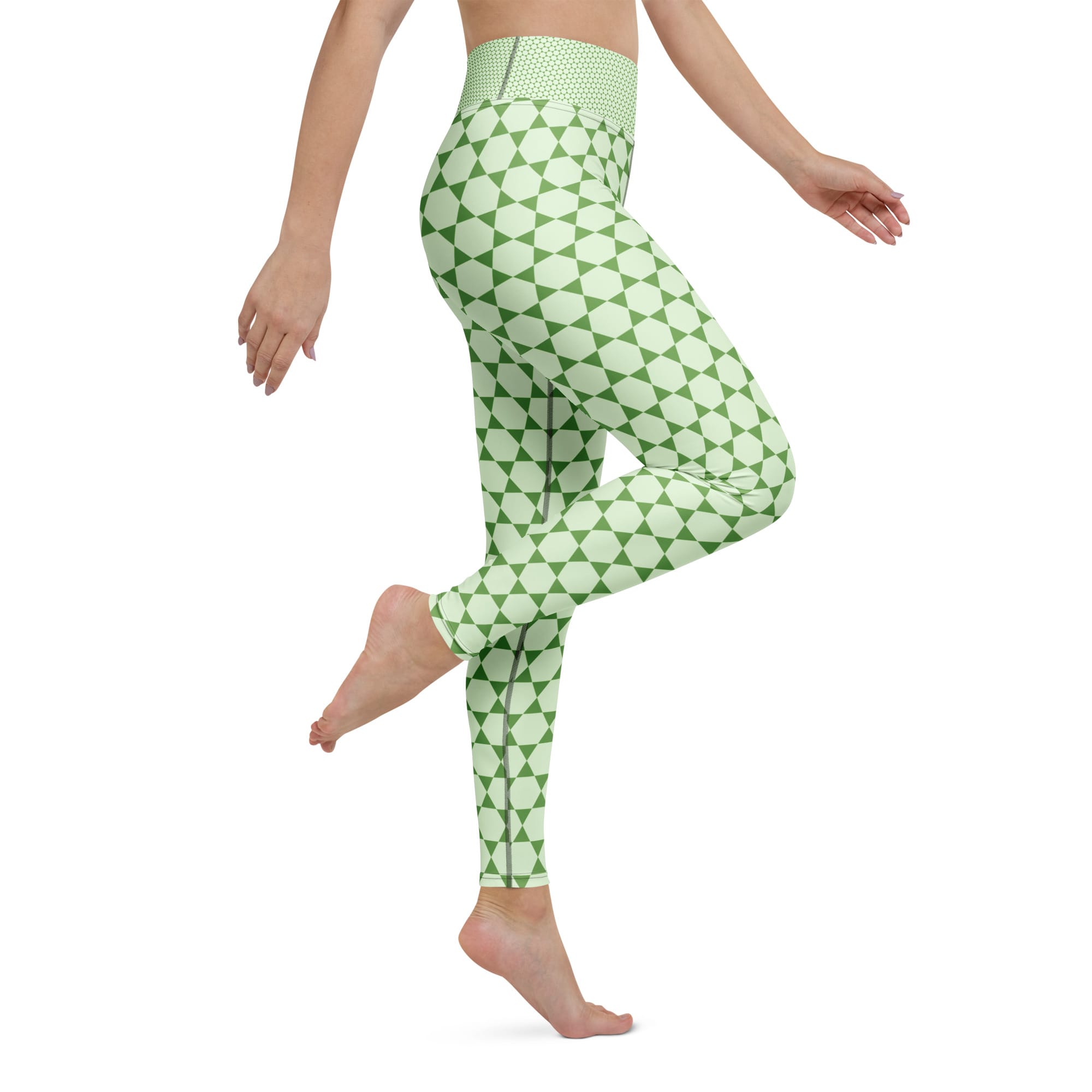 Elegant Green Pattern Yoga Legging - Stylish & Comfortable