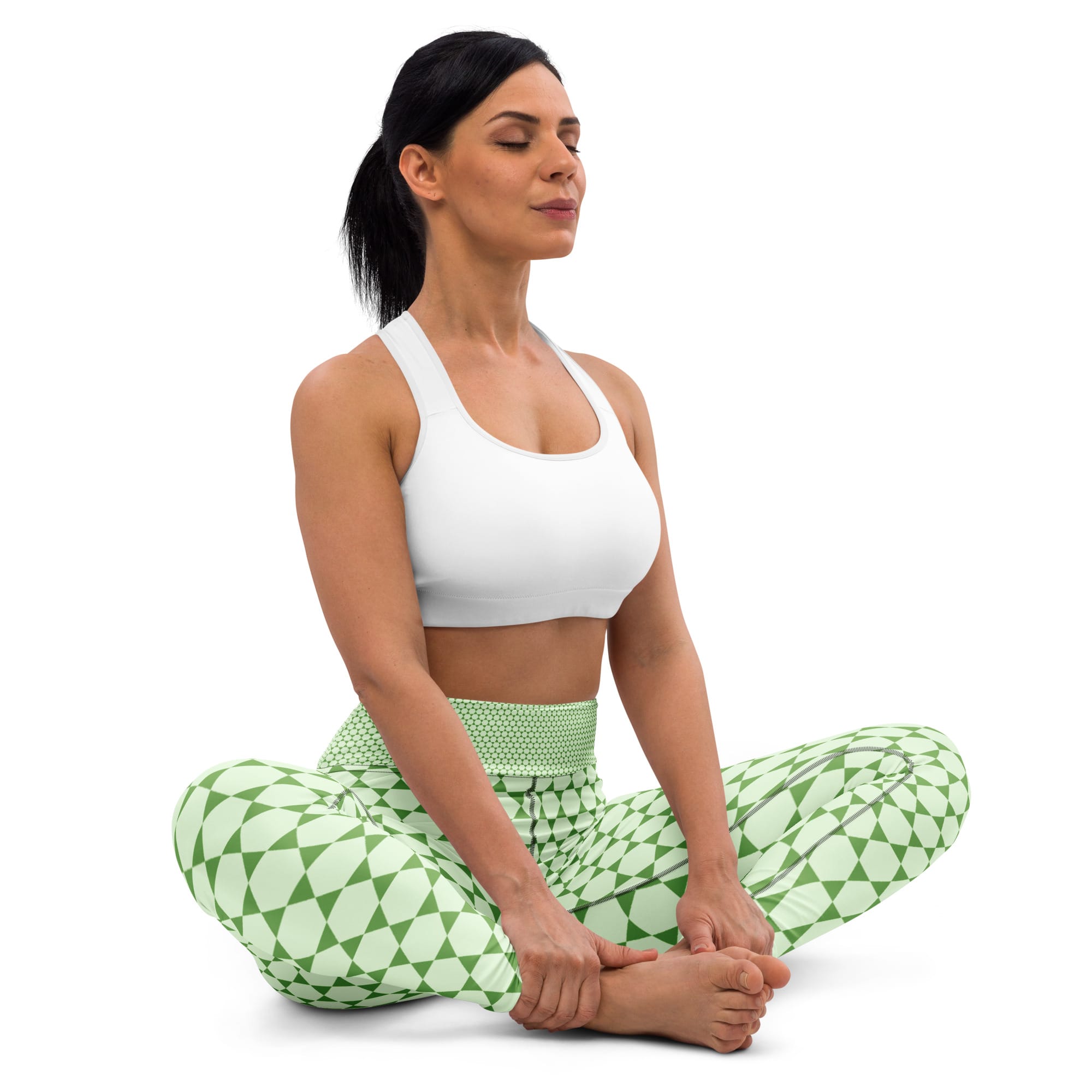 Elegant Green Pattern Yoga Legging - Stylish & Comfortable