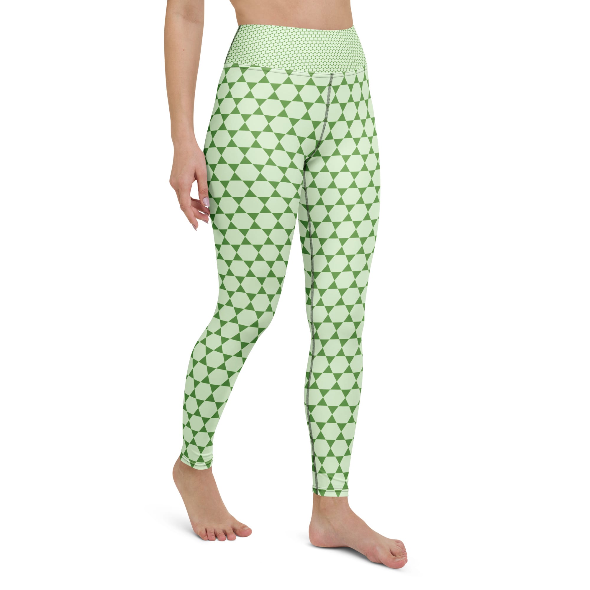 Elegant Green Pattern Yoga Legging - Stylish & Comfortable