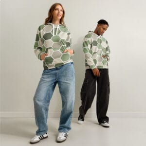 Military Hexagonal Pattern Hoodie | Tactical Geometric Camo Sweatshirt | Urban Streetwear