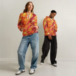 Orange Glass Pattern Hoodie | Abstract Geometric Streetwear Design